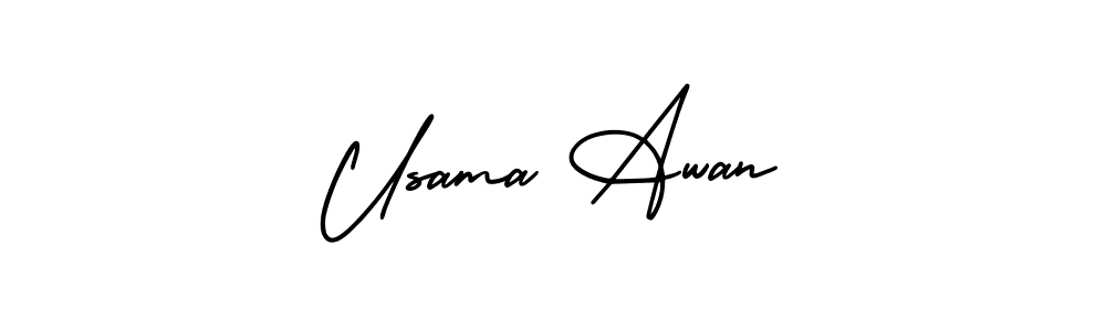 How to make Usama Awan name signature. Use AmerikaSignatureDemo-Regular style for creating short signs online. This is the latest handwritten sign. Usama Awan signature style 3 images and pictures png