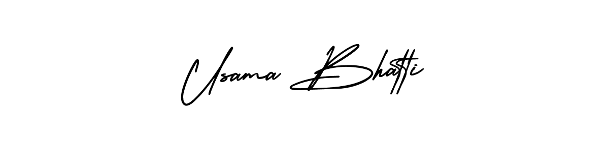 if you are searching for the best signature style for your name Usama Bhatti. so please give up your signature search. here we have designed multiple signature styles  using AmerikaSignatureDemo-Regular. Usama Bhatti signature style 3 images and pictures png