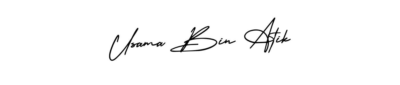 Make a beautiful signature design for name Usama Bin Atik. Use this online signature maker to create a handwritten signature for free. Usama Bin Atik signature style 3 images and pictures png