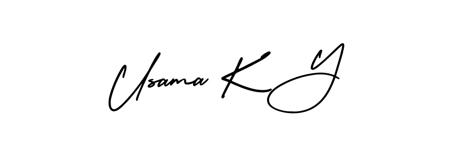 It looks lik you need a new signature style for name Usama K Y. Design unique handwritten (AmerikaSignatureDemo-Regular) signature with our free signature maker in just a few clicks. Usama K Y signature style 3 images and pictures png