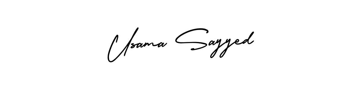 How to make Usama Sayyed signature? AmerikaSignatureDemo-Regular is a professional autograph style. Create handwritten signature for Usama Sayyed name. Usama Sayyed signature style 3 images and pictures png