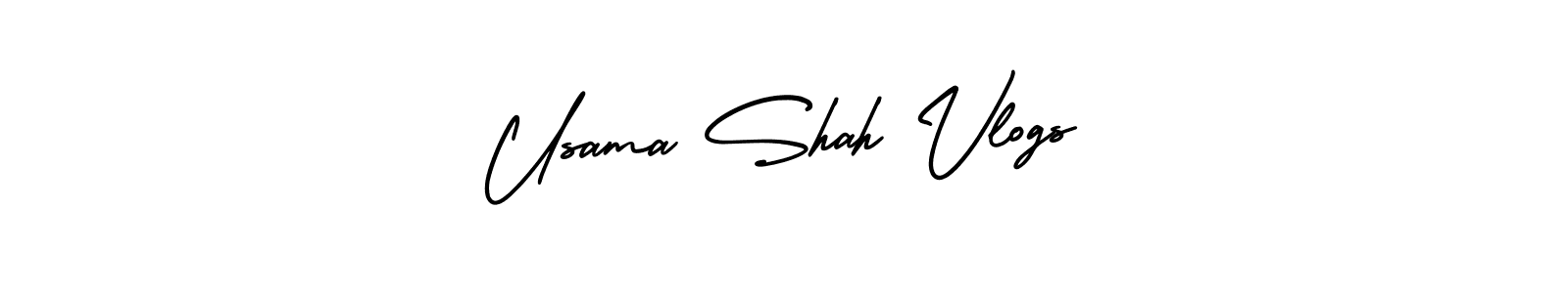 Usama Shah Vlogs stylish signature style. Best Handwritten Sign (AmerikaSignatureDemo-Regular) for my name. Handwritten Signature Collection Ideas for my name Usama Shah Vlogs. Usama Shah Vlogs signature style 3 images and pictures png