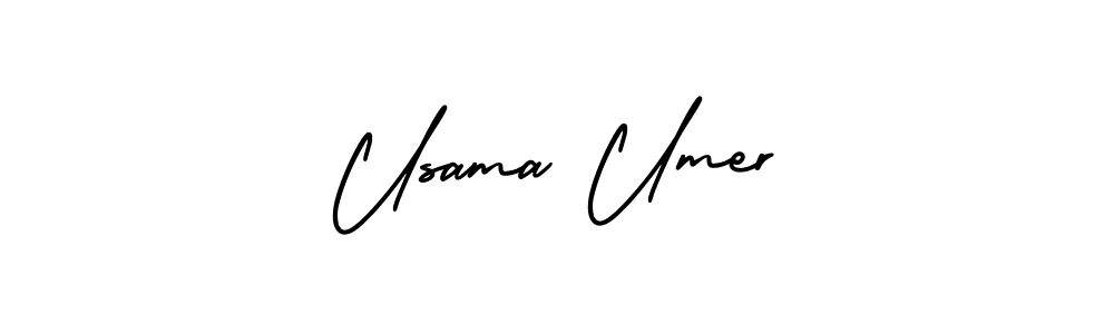 This is the best signature style for the Usama Umer name. Also you like these signature font (AmerikaSignatureDemo-Regular). Mix name signature. Usama Umer signature style 3 images and pictures png