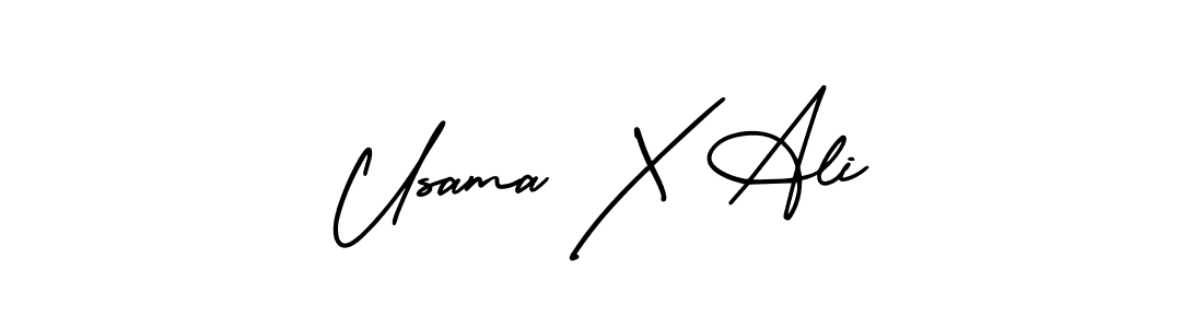 How to Draw Usama X Ali signature style? AmerikaSignatureDemo-Regular is a latest design signature styles for name Usama X Ali. Usama X Ali signature style 3 images and pictures png