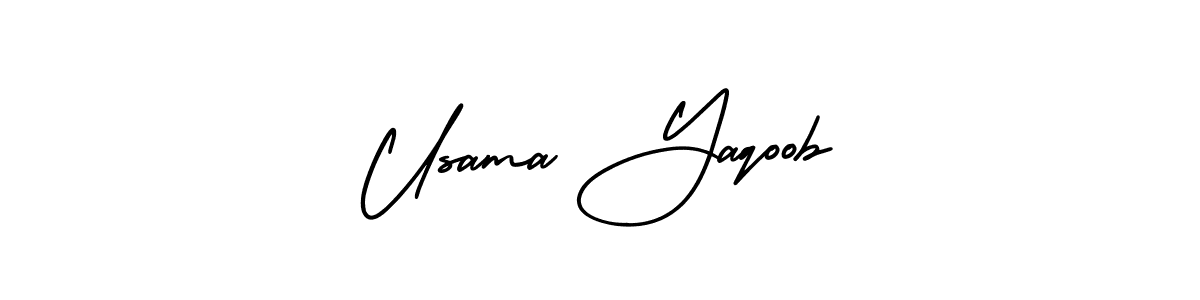How to make Usama Yaqoob name signature. Use AmerikaSignatureDemo-Regular style for creating short signs online. This is the latest handwritten sign. Usama Yaqoob signature style 3 images and pictures png