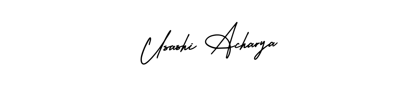 You can use this online signature creator to create a handwritten signature for the name Usashi Acharya. This is the best online autograph maker. Usashi Acharya signature style 3 images and pictures png