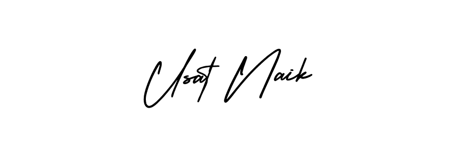 Design your own signature with our free online signature maker. With this signature software, you can create a handwritten (AmerikaSignatureDemo-Regular) signature for name Usat Naik. Usat Naik signature style 3 images and pictures png