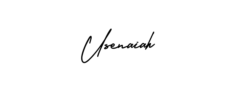 How to make Usenaiah signature? AmerikaSignatureDemo-Regular is a professional autograph style. Create handwritten signature for Usenaiah name. Usenaiah signature style 3 images and pictures png