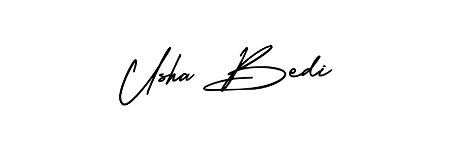 if you are searching for the best signature style for your name Usha Bedi. so please give up your signature search. here we have designed multiple signature styles  using AmerikaSignatureDemo-Regular. Usha Bedi signature style 3 images and pictures png
