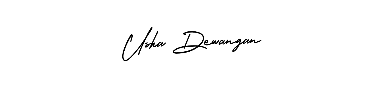 You should practise on your own different ways (AmerikaSignatureDemo-Regular) to write your name (Usha Dewangan) in signature. don't let someone else do it for you. Usha Dewangan signature style 3 images and pictures png