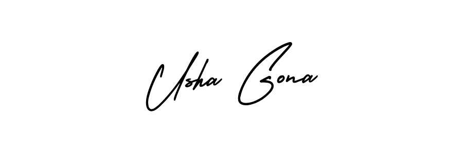Check out images of Autograph of Usha Gona name. Actor Usha Gona Signature Style. AmerikaSignatureDemo-Regular is a professional sign style online. Usha Gona signature style 3 images and pictures png