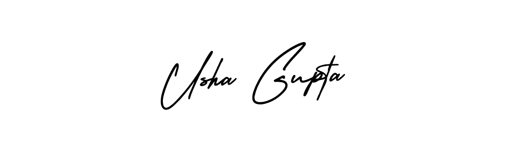 How to make Usha Gupta name signature. Use AmerikaSignatureDemo-Regular style for creating short signs online. This is the latest handwritten sign. Usha Gupta signature style 3 images and pictures png