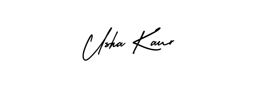 How to make Usha Kaur name signature. Use AmerikaSignatureDemo-Regular style for creating short signs online. This is the latest handwritten sign. Usha Kaur signature style 3 images and pictures png