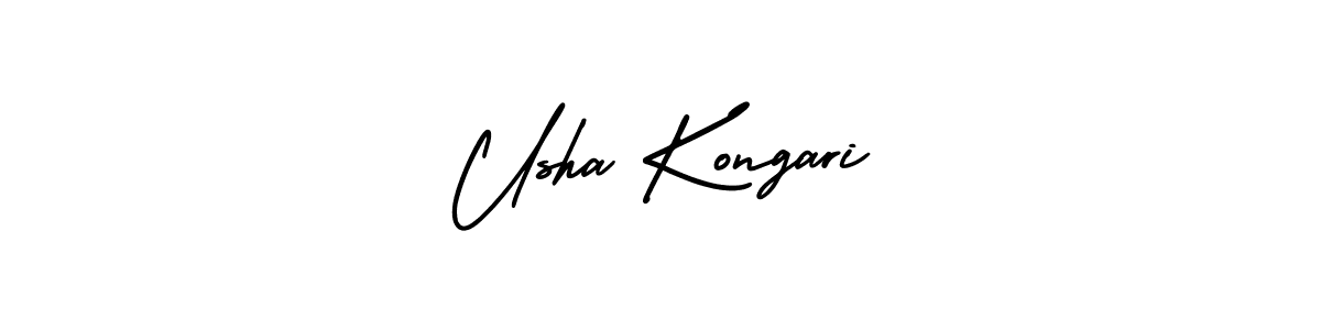 Usha Kongari stylish signature style. Best Handwritten Sign (AmerikaSignatureDemo-Regular) for my name. Handwritten Signature Collection Ideas for my name Usha Kongari. Usha Kongari signature style 3 images and pictures png