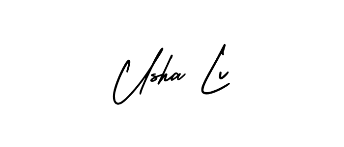 Make a short Usha Lv signature style. Manage your documents anywhere anytime using AmerikaSignatureDemo-Regular. Create and add eSignatures, submit forms, share and send files easily. Usha Lv signature style 3 images and pictures png