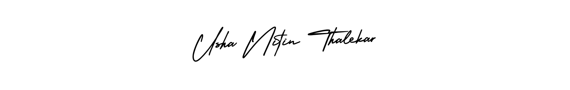 Usha Nitin Thalekar stylish signature style. Best Handwritten Sign (AmerikaSignatureDemo-Regular) for my name. Handwritten Signature Collection Ideas for my name Usha Nitin Thalekar. Usha Nitin Thalekar signature style 3 images and pictures png