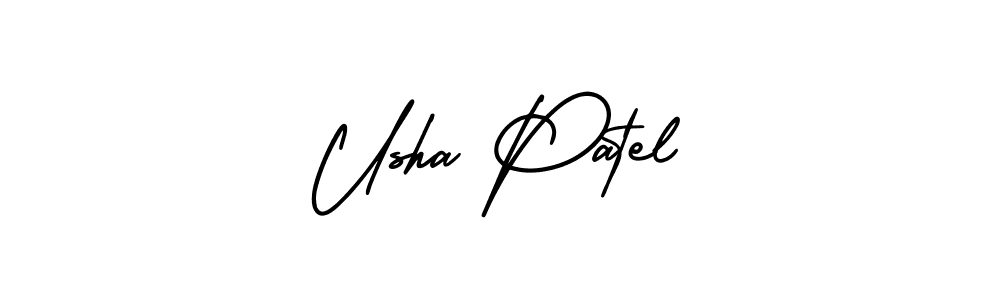 if you are searching for the best signature style for your name Usha Patel. so please give up your signature search. here we have designed multiple signature styles  using AmerikaSignatureDemo-Regular. Usha Patel signature style 3 images and pictures png