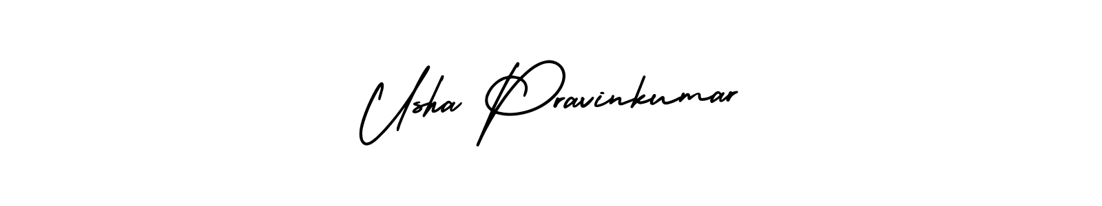 Usha Pravinkumar stylish signature style. Best Handwritten Sign (AmerikaSignatureDemo-Regular) for my name. Handwritten Signature Collection Ideas for my name Usha Pravinkumar. Usha Pravinkumar signature style 3 images and pictures png