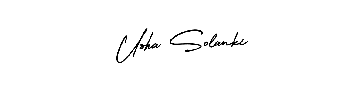 Usha Solanki stylish signature style. Best Handwritten Sign (AmerikaSignatureDemo-Regular) for my name. Handwritten Signature Collection Ideas for my name Usha Solanki. Usha Solanki signature style 3 images and pictures png