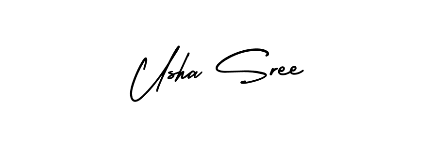 Usha Sree stylish signature style. Best Handwritten Sign (AmerikaSignatureDemo-Regular) for my name. Handwritten Signature Collection Ideas for my name Usha Sree. Usha Sree signature style 3 images and pictures png