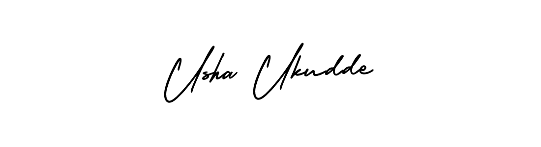 if you are searching for the best signature style for your name Usha Ukudde. so please give up your signature search. here we have designed multiple signature styles  using AmerikaSignatureDemo-Regular. Usha Ukudde signature style 3 images and pictures png