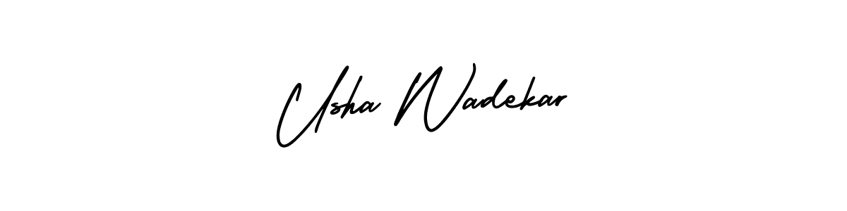 How to make Usha Wadekar name signature. Use AmerikaSignatureDemo-Regular style for creating short signs online. This is the latest handwritten sign. Usha Wadekar signature style 3 images and pictures png