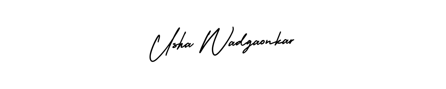 Usha Wadgaonkar stylish signature style. Best Handwritten Sign (AmerikaSignatureDemo-Regular) for my name. Handwritten Signature Collection Ideas for my name Usha Wadgaonkar. Usha Wadgaonkar signature style 3 images and pictures png