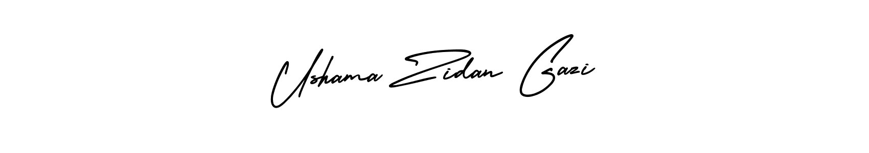 It looks lik you need a new signature style for name Ushama Zidan Gazi. Design unique handwritten (AmerikaSignatureDemo-Regular) signature with our free signature maker in just a few clicks. Ushama Zidan Gazi signature style 3 images and pictures png