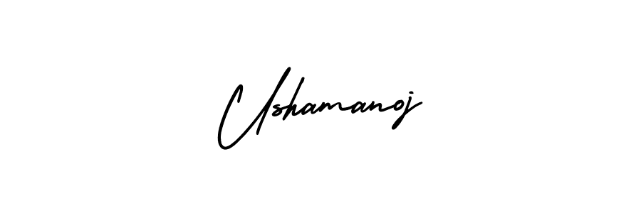 How to make Ushamanoj signature? AmerikaSignatureDemo-Regular is a professional autograph style. Create handwritten signature for Ushamanoj name. Ushamanoj signature style 3 images and pictures png