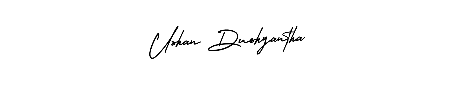 This is the best signature style for the Ushan Dushyantha name. Also you like these signature font (AmerikaSignatureDemo-Regular). Mix name signature. Ushan Dushyantha signature style 3 images and pictures png