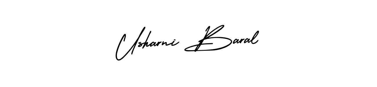 Best and Professional Signature Style for Usharni Baral. AmerikaSignatureDemo-Regular Best Signature Style Collection. Usharni Baral signature style 3 images and pictures png