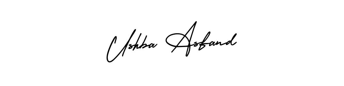 AmerikaSignatureDemo-Regular is a professional signature style that is perfect for those who want to add a touch of class to their signature. It is also a great choice for those who want to make their signature more unique. Get Ushba Asfand name to fancy signature for free. Ushba Asfand signature style 3 images and pictures png