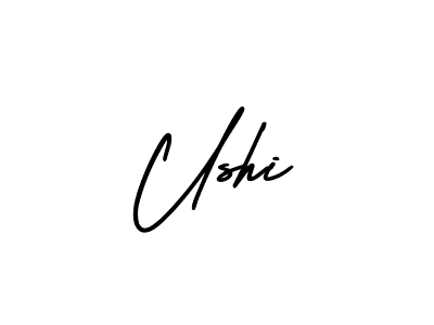 Make a beautiful signature design for name Ushi. With this signature (AmerikaSignatureDemo-Regular) style, you can create a handwritten signature for free. Ushi signature style 3 images and pictures png