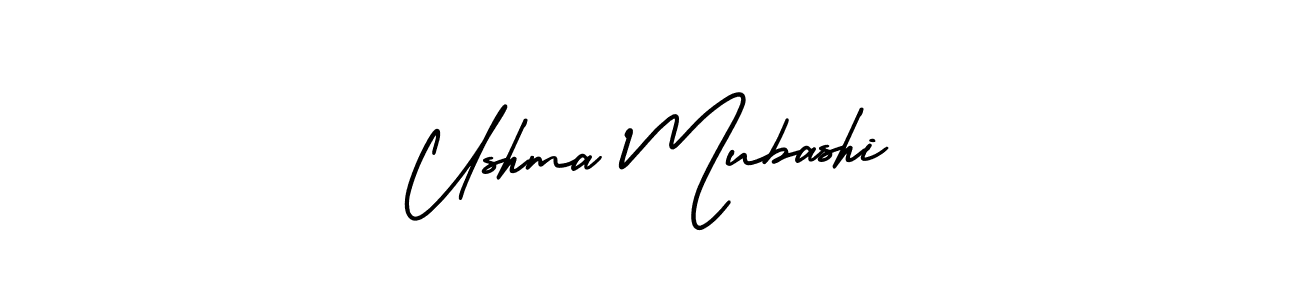How to make Ushma Mubashi signature? AmerikaSignatureDemo-Regular is a professional autograph style. Create handwritten signature for Ushma Mubashi name. Ushma Mubashi signature style 3 images and pictures png