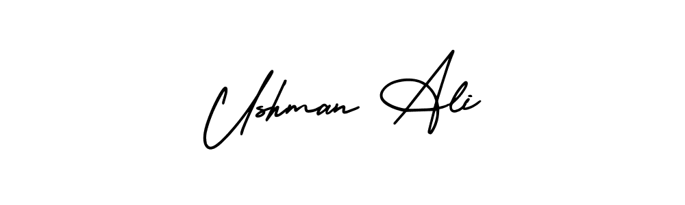 if you are searching for the best signature style for your name Ushman Ali. so please give up your signature search. here we have designed multiple signature styles  using AmerikaSignatureDemo-Regular. Ushman Ali signature style 3 images and pictures png