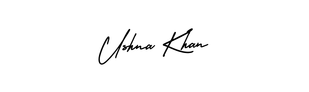 Use a signature maker to create a handwritten signature online. With this signature software, you can design (AmerikaSignatureDemo-Regular) your own signature for name Ushna Khan. Ushna Khan signature style 3 images and pictures png