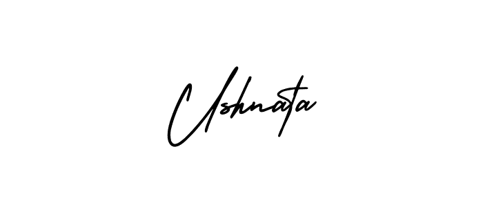 How to make Ushnata name signature. Use AmerikaSignatureDemo-Regular style for creating short signs online. This is the latest handwritten sign. Ushnata signature style 3 images and pictures png