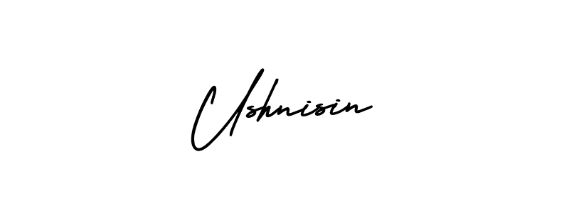 Make a beautiful signature design for name Ushnisin. With this signature (AmerikaSignatureDemo-Regular) style, you can create a handwritten signature for free. Ushnisin signature style 3 images and pictures png