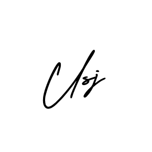 You should practise on your own different ways (AmerikaSignatureDemo-Regular) to write your name (Usj) in signature. don't let someone else do it for you. Usj signature style 3 images and pictures png