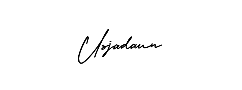 How to make Usjadaun signature? AmerikaSignatureDemo-Regular is a professional autograph style. Create handwritten signature for Usjadaun name. Usjadaun signature style 3 images and pictures png