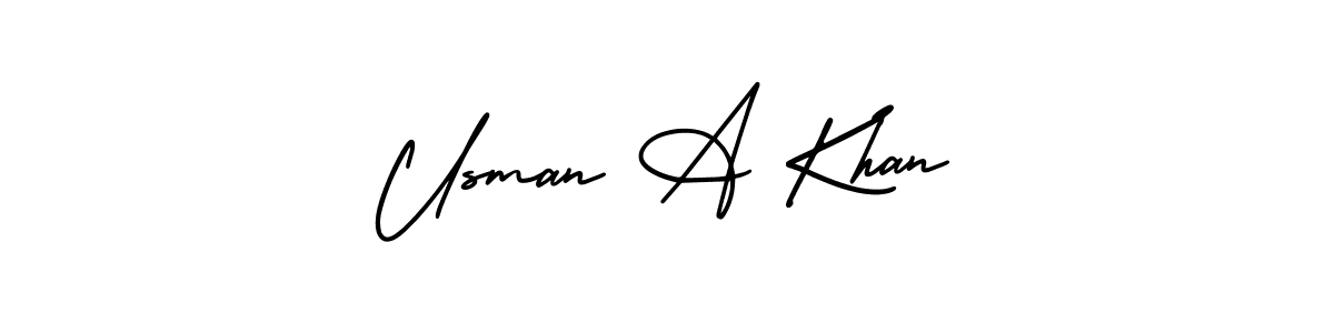 AmerikaSignatureDemo-Regular is a professional signature style that is perfect for those who want to add a touch of class to their signature. It is also a great choice for those who want to make their signature more unique. Get Usman A Khan name to fancy signature for free. Usman A Khan signature style 3 images and pictures png