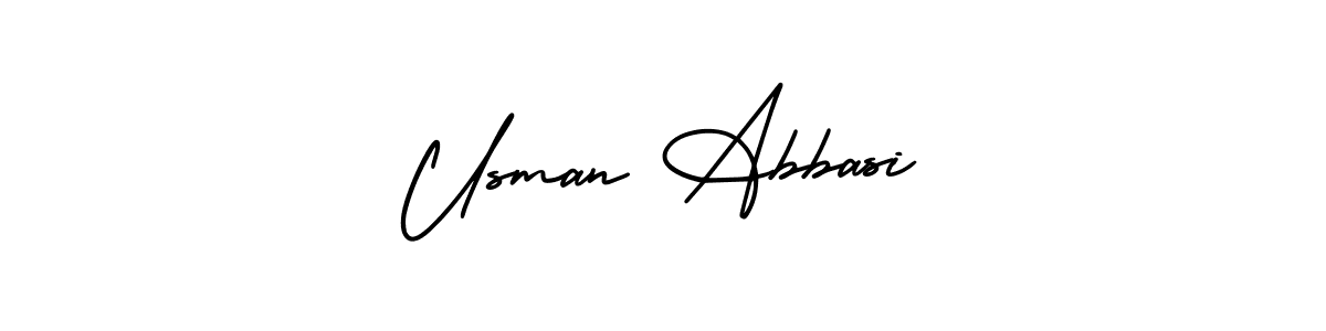 Make a beautiful signature design for name Usman Abbasi. With this signature (AmerikaSignatureDemo-Regular) style, you can create a handwritten signature for free. Usman Abbasi signature style 3 images and pictures png