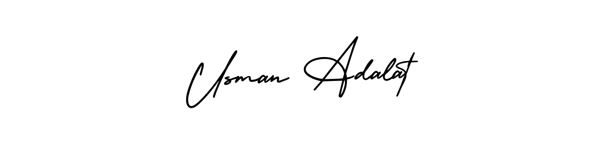 Usman Adalat stylish signature style. Best Handwritten Sign (AmerikaSignatureDemo-Regular) for my name. Handwritten Signature Collection Ideas for my name Usman Adalat. Usman Adalat signature style 3 images and pictures png