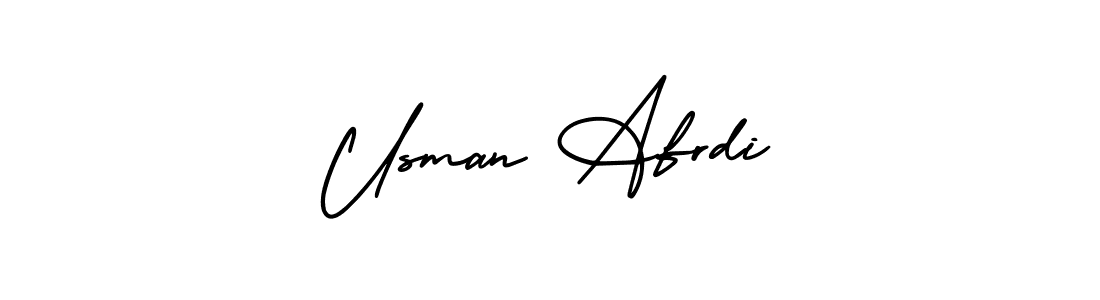 How to make Usman Afrdi name signature. Use AmerikaSignatureDemo-Regular style for creating short signs online. This is the latest handwritten sign. Usman Afrdi signature style 3 images and pictures png