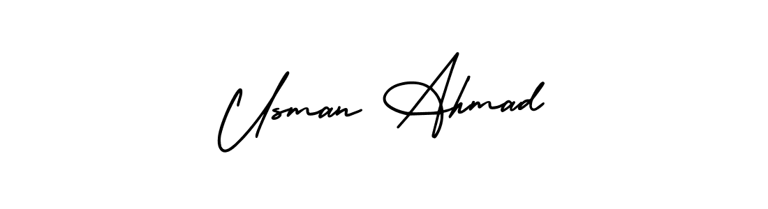 AmerikaSignatureDemo-Regular is a professional signature style that is perfect for those who want to add a touch of class to their signature. It is also a great choice for those who want to make their signature more unique. Get Usman Ahmad name to fancy signature for free. Usman Ahmad signature style 3 images and pictures png