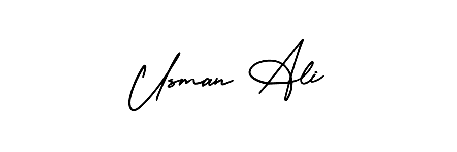 Usman Ali stylish signature style. Best Handwritten Sign (AmerikaSignatureDemo-Regular) for my name. Handwritten Signature Collection Ideas for my name Usman Ali. Usman Ali signature style 3 images and pictures png