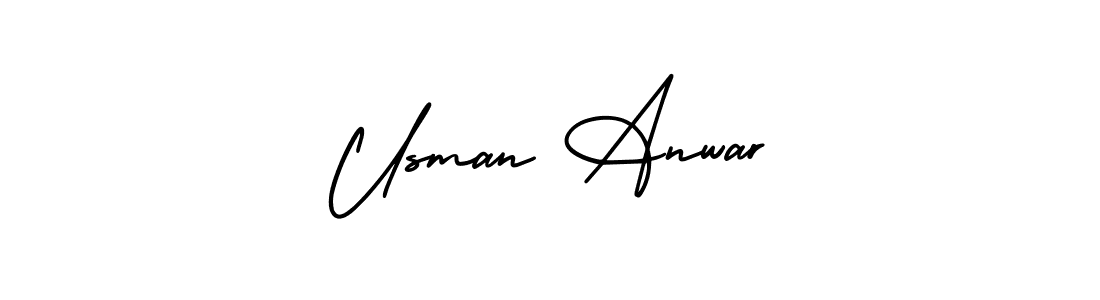 Create a beautiful signature design for name Usman Anwar. With this signature (AmerikaSignatureDemo-Regular) fonts, you can make a handwritten signature for free. Usman Anwar signature style 3 images and pictures png