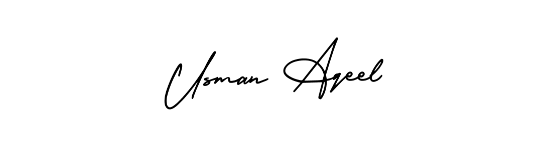 Create a beautiful signature design for name Usman Aqeel. With this signature (AmerikaSignatureDemo-Regular) fonts, you can make a handwritten signature for free. Usman Aqeel signature style 3 images and pictures png