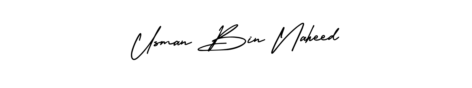 See photos of Usman Bin Naheed official signature by Spectra . Check more albums & portfolios. Read reviews & check more about AmerikaSignatureDemo-Regular font. Usman Bin Naheed signature style 3 images and pictures png