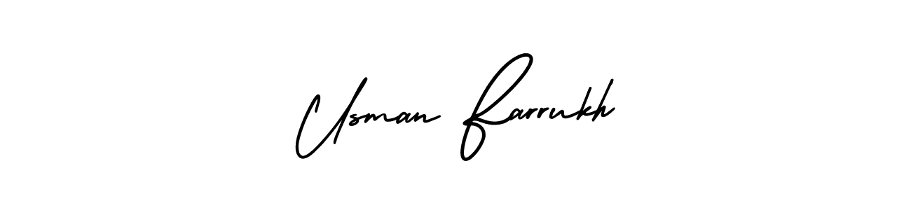 How to make Usman Farrukh name signature. Use AmerikaSignatureDemo-Regular style for creating short signs online. This is the latest handwritten sign. Usman Farrukh signature style 3 images and pictures png